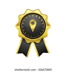 Point Sign golden Vector Icon Design