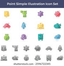 Point Simple Color Icon Set, Business Icon, Web Icon
