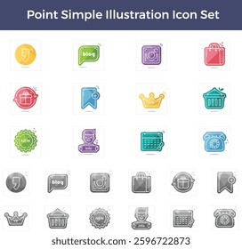 Point Simple Color Icon Set, Business Icon, Web Icon