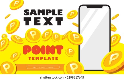 Point and smartphone template vector illustration
