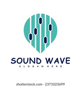Point with Sound wave logo design concept vector. Sound wave illustration design
