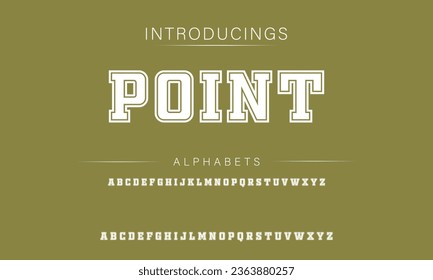 Point Sport Modern Italic Alphabet Font. Typography urban style fonts for technology, digital, movie logo design. vector illustration