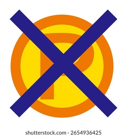 Point symbol with cross mark illustration