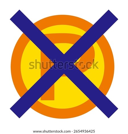 Point symbol with cross mark illustration