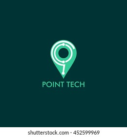 Point Technology Logo Design template. Vector Illustration.