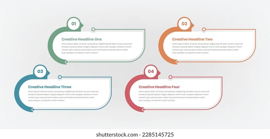 Point text presentation or business timeline infographic template with rounded abstract shape