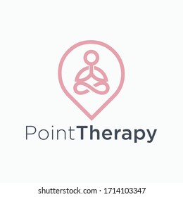 point and Therapy with line style concept logo - vector illustration