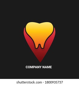 Point tooth abstract logo design. dental health company logo
