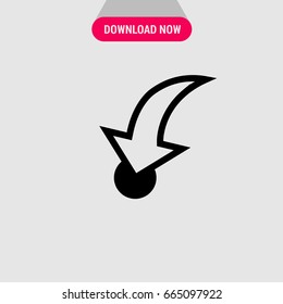Point vector icon, Arrow indicates black point symbol. Simple, modern flat vector illustration for mobile app, website or desktop app 