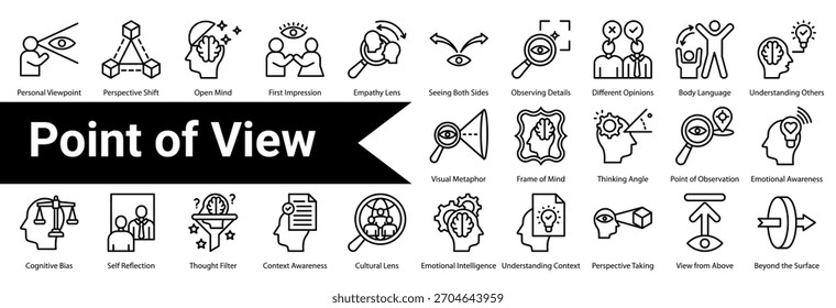 Point of View line icon sheet and collection