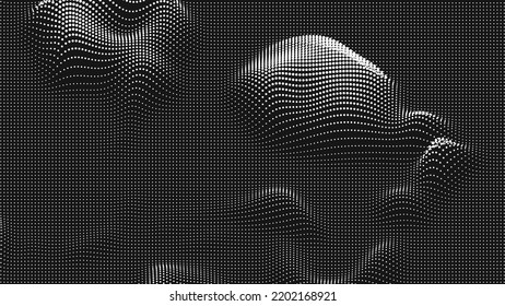 Point wave bump texture. Abstract dot background. Technological cyberspace background.