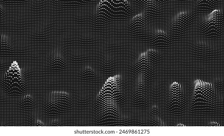 Point wave bump texture. Abstract dot background. Technological cyberspace background.