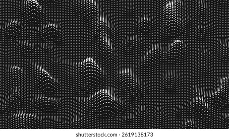 Point wave bump texture. Abstract dot background. Technological cyberspace background.