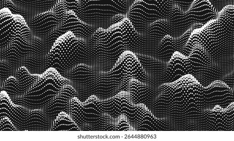 Point wave bump texture. Abstract dot background. Technological cyberspace background.