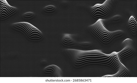 Point wave bump texture. Abstract dot background. Technological cyberspace background.