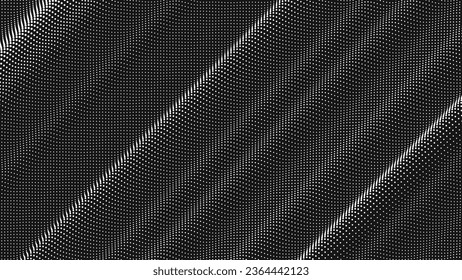 Point wave diagonal texture. Abstract dot background. Technological cyberspace background.