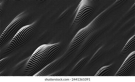 Punktwellendiagonale Textur. Abstrakter Punkthintergrund. Technologischer Hintergrund des Cyberspace.