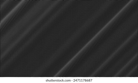 Point wave diagonal texture. Abstract dot background. Technological cyberspace background.