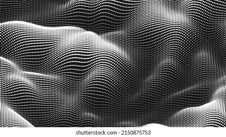 Textura de ruido de onda puntual. Resumen del fondo del punto. Fondo tecnológico del ciberespacio.