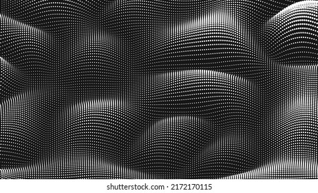 Point wave noise texture. Abstract dot background. Technological cyberspace background.