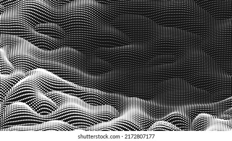 Point wave noise texture. Abstract dot background. Technological cyberspace background.