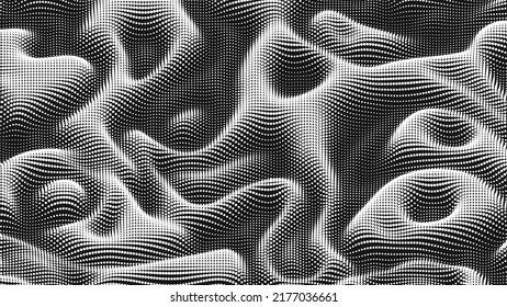 Point wave noise texture. Abstract dot background. Technological cyberspace background.