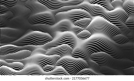 Textura de ruido de onda puntual. Resumen del fondo del punto. Fondo tecnológico del ciberespacio.