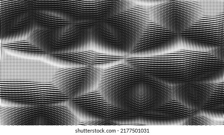 Point wave noise texture. Abstract dot background. Technological cyberspace background.