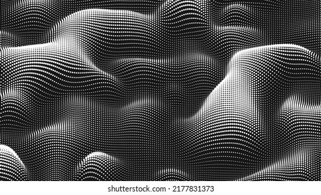 Point wave noise texture. Abstract dot background. Technological cyberspace background.