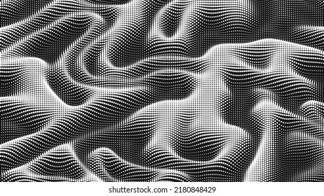 Point wave noise texture. Abstract dot background. Technological cyberspace background.