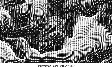 Point wave noise texture. Abstract dot background. Technological cyberspace background.