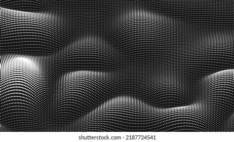 Point wave noise texture. Abstract dot background. Technological cyberspace background.