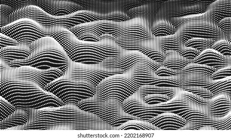 Point wave noise texture. Abstract dot background. Technological cyberspace background.