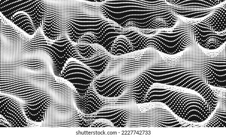 Point wave noise texture. Abstract dot background. Technological cyberspace background.