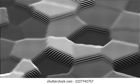 Point wave noise texture. Abstract dot background. Technological cyberspace background.