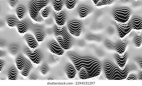 Point wave noise texture. Abstract dot background. Technological cyberspace background.