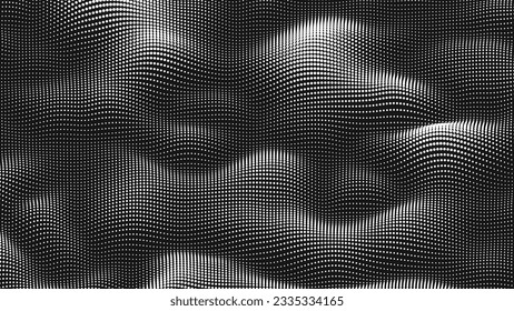 Point wave noise texture. Abstract dot background. Technological cyberspace background.