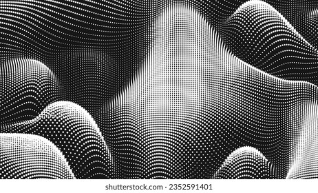 Point wave noise texture. Abstract dot background. Technological cyberspace background.