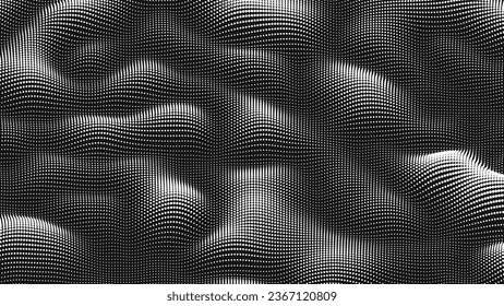Point wave noise texture. Abstract dot background. Technological cyberspace background.