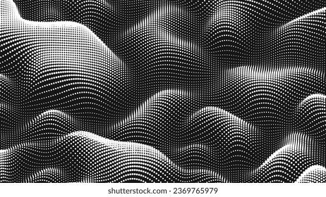 Point wave noise texture. Abstract dot background. Technological cyberspace background.