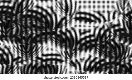 Point wave noise texture. Abstract dot background. Technological cyberspace background.