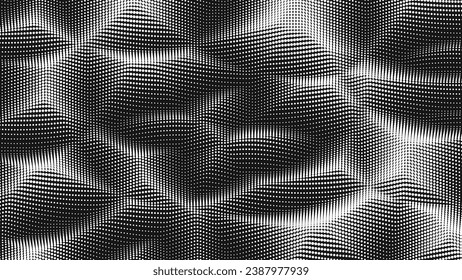 Point wave noise texture. Abstract dot background. Technological cyberspace background.