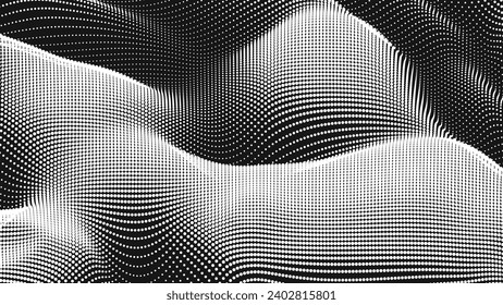 Point wave noise texture. Abstract dot background. Technological cyberspace background.