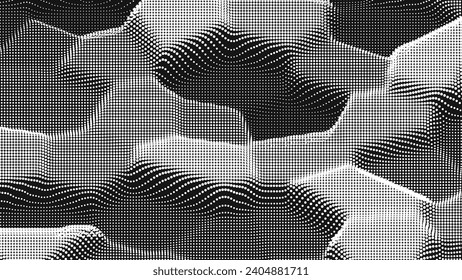 Point wave noise texture. Abstract dot background. Technological cyberspace background.