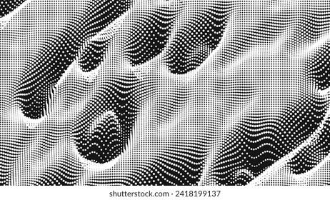 Point wave noise texture. Abstract dot background. Technological cyberspace background.