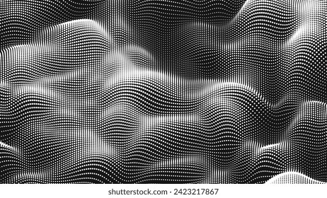 Punktwellenrauschstruktur. Abstrakter Punkthintergrund. Technologischer Cyberspace-Hintergrund.