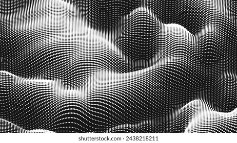 Point wave noise texture. Abstract dot background. Technological cyberspace background.