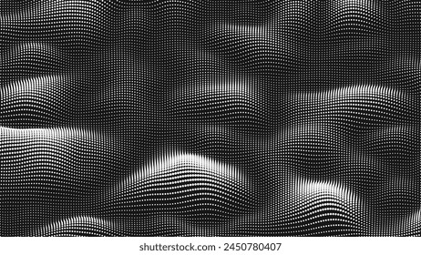 Point wave noise texture. Abstract dot background. Technological cyberspace background.