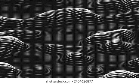 Point wave noise texture. Abstract dot background. Technological cyberspace background.