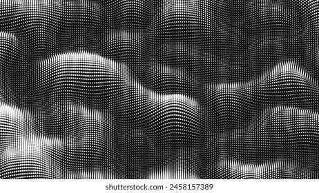 Point wave noise texture. Abstract dot background. Technological cyberspace background.
